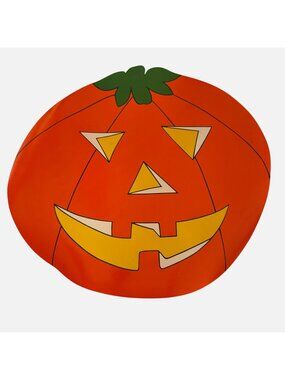 Halloween Jack O Lantern Pumpkin Placemat Single Retro Orange Table Decor Vtg